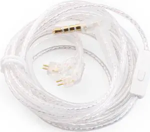 keephifi KBEAR IEM Cable Chord Earphone Audio Cable, 6N Graphene+4N OFC Silver-Plated Mixedly Braided Upgrade Cable for Sound Improvement for Essence Live-X My-Love-2 IEM King-RS