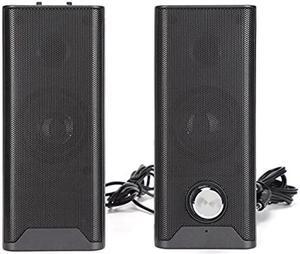 Soundbar Speaker, 1 Pair of Mini Strip USB Speakers Multimedia Audio Stereo Speaker Wired Desktop Speaker with Subwoofer Subwoofer for Home Computer Laptop