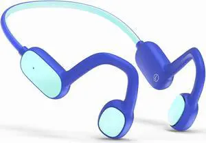 Mehomeli Kids Headphones, Bluetooth 5.2 Air Conduction Open Ear Headphones, 85dB Volume Limiting, Stereo Sound with Mic, IPX5 Waterproof, 10H Playtime, Perfect for School and Outdoor-Blue