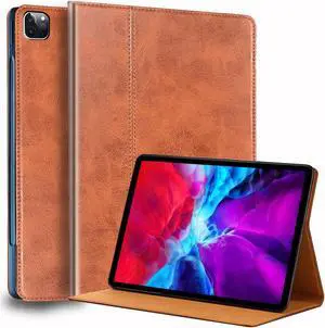 NANRUIL for Ipad Pro 11-inch 4th/3rd/2nd/1st Generation Case Genuine Leather Cover Protective Shell for 2022/2021/2020/2018,Auto Wake/Sleep.Brown