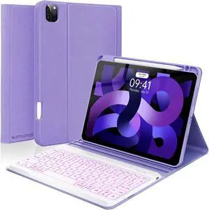 BLUTLOTUS iPad Keyboard Case for Pro 11-inch, Air 5th/4th Gen 10.9 inch, Backlit Detachable Keyboard, Smart Folio, Purple