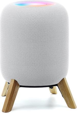 Real wood stand for Homepod 2nd gen (2023 released), sturdy wooden holder with metal frame,safe stable Mount protect home pod 2nd speaker for sound better (White oak)