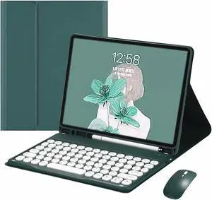 Galaxy Tab S9 11 inch 2023 SM-X710/X716B/X718U keyboard case with mouse Magnetic Detachable Bluetooth keyboard with S Pen holder Slim folio leather case (Tab S9(2023), Dark Green)