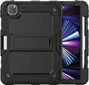 Sahara - Raider Series Heavy-Duty Case for iPad Pro 11" (2nd, 3rd, and 4th Gen 2020-2022), Scorpion Black, (TB00017)
