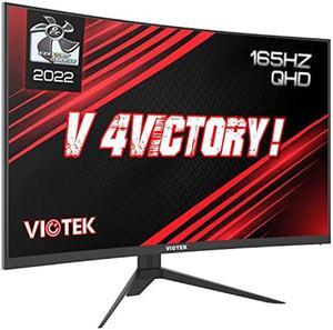 Viotek GNV32DBE 32-Inch Curved Gaming Monitor | 2560x1440p QHD | 165Hz | 120% sRGB | FreeSync/G-Sync | 2X DP, 1x HDMI 2.0 | 3 Years Zero Dead Pixels