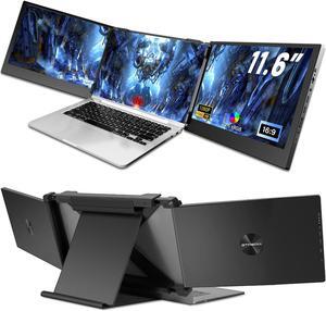 GT MEDIA 11.6''Triple Laptop Screen Extender,1080P FHD Laptop Monitor Extender, Triple Monitor for Laptop Type-C/USB/HDMI Plug and Play,for Laptop/Phone /PS5/ Switch etc.