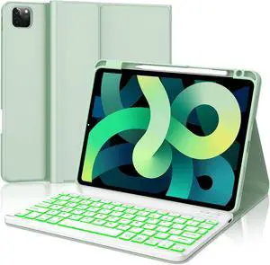 Keyboard Case for iPad Air 11 inch (M2) 2024/Air 5th/4th Gen 10.9 - 7 Color Backlit - Wireless Detachable Bluetooth Keyboard - Smart Folio Cover with Pencil Holder for iPad Pro 11 4th/3rd/2nd/1st Gen