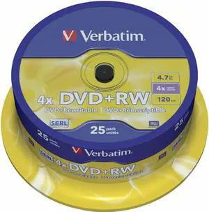 Verbatim DVD+RW 43489 Spindle (Pack of 25)