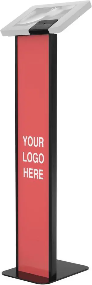 Floor Stand Kiosk - CTA Heavy-Duty VESA Compatible Floor Stand w/Interior Cable Routing System and Scratch Resistant Padding on Weighted Base w/Support Brackets  Black (ADD-PARAFSV)