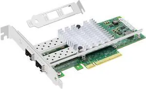 Buacoz PCI-E X8 10G Dual SFP+ Port Fiber Optic Network Card, X520-DA2 with Intel 82599 Chip Ethernet Adapter Server E10G42BF Support Windows Server/Linux/VMware