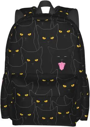 famliihw Black Cat Backpack Bookbag Laptop Backpacks Multipurpose Daypack for Boys Girls School Men Women Travel Hiking