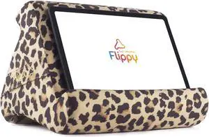 Flippy Tablet Pillow Stand - Cushion Tablet Stand & Holder, Bed Support for Lap and Desk, Compatible with Phone & Book Reading: Kindle, iPad Pro, iPhone & Samsung - Def Leopard