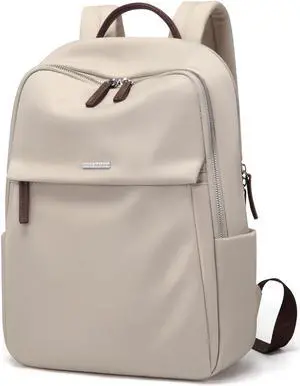 GOLF SUPAGS Womens Laptop Backpack with Separate Laptop Compartment Water Resistant Computer Backpacks Fits 15.6 Inch Notebook Travel Work College Bags (Apricot)