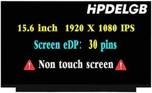 HPDELGB Replacement for HP 15-DY 15T-DY100 15T-DY200 15T-DY300 15T-DY500 15-DY2172WM 15-DY2021NR 15-DY2093DX 15-DY1036NR LCD Screen Display FHD 1920x1080 30pin Non-Touch