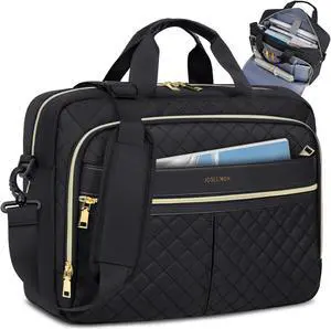 IGOLUMON Laptop Bag 17.3 Inch Laptop Briefcase for Women Men Waterproof Shoulder Computer Messenger Bag Large Laptop Bag Business Office Work Travel College, Black