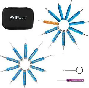 JRready ST5253-22-P Pin Extractor Tool Kit 22PCS Terminal Release Tools for Deutsch AMP Molex Delphi JST & More Automotive & Computer Terminal Removal Tool Kit Terminal Ejector Tool Kit
