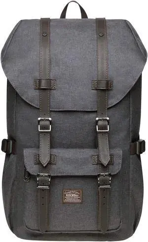 KAUKKO Laptop Outdoor Backpack, Traveling Rucksack Fits 15.6 Inch Laptop(23-Coffee)