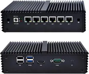 KETUOPU Industrial Mini PC Firewall Appliance Intel Core i5-7200U, 8G DDR4 RAM 64G SSD, Desktop Computer with 6 Gigabit LAN Mini Host AES-NI Router Firewall Support Linux