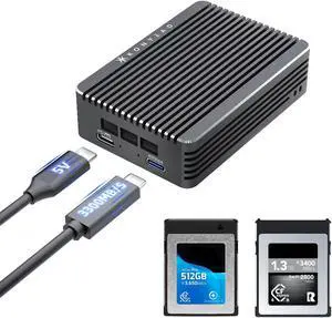 KONYEAD USB4 CFexpress 4.0 Type B Card Reader, Built-in Silent Fan, Active Cooling, Aluminum Shell, Designed for Mac M1/M2/M3, Support Thunderbolt4/USB4, Backwards Compatible with USB3.2/3.1/3.0