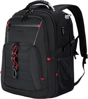 KROSER Travel Laptop Backpack 18.4 inch XXXL Computer Backpack Stylish College Backpack with RFID Pockets USB Charging Port REFLECTIVE STRIPS Water-Repellent Day pack for Business/Men