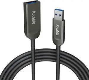 Kxable USB 3.0 Extension Cable 100 Feet, USB Active Fiber Optical Male to Female Extender Cord, High Speed 5Gbps Data Transfer, Support USB 3.0 & USB 2.0, for Webcam, USB Hub, VR, Hard Drive, Printer