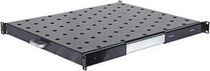 Aeons 1U 19-inch Sliding Rack Server Shelf Vented Sliding 4 Post Rack Mount 22" Shelf Adjustable Mounting Depth 22.3-23.8" Heavy duty IT Network Cabinet Enclosure Equipment