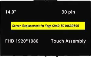 POBRIDA 15.6" LCD Touch Screen Display Replacement Assembly with Bezel for Lenovo Yoga C940-15 C940-15IRH 5D10S39615 FHD 1920 * 1080 30 Pins
