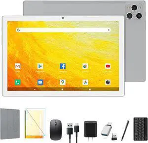 Tablet 2025 Latest Android 13 Tablet 128GB + 16GB (8+8 Expand) Large Storage, 2 in 1 Tableta with Keyboard, Octa-Core Processor, Tableta 10 Inch Screen, 5G WiFi Bluetooth/Mouse/Case/13MP Camera