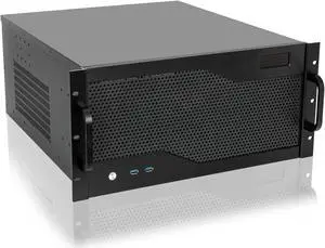 RackChoice 5U rackmount Server Chassis Support Liquid Cooling Compatibility up to Elevated 360mm Radiator, 1xPS2+1xSFX PSU (Black)
