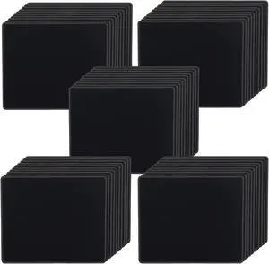 SaiTech IT 50 Pack Mouse Pad with Stitched Edges Non-Slip Rubber Base, Premium-Textured and Waterproof Mousepads Bulk, Mouse Pad for Computers, Laptop (8.66 x 7.1 Inch) - Black