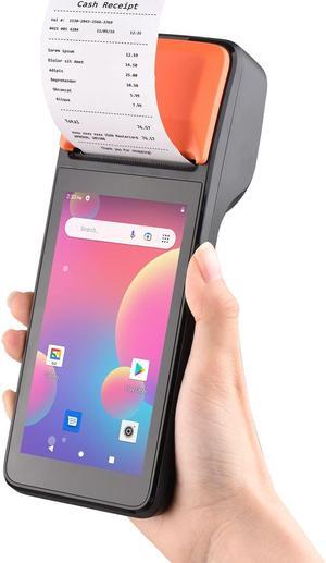 Sunydog Handheld 3G POS Receipt Printer Android 8.1 1D/2D Barcode Scanner PDA Terminal Support 3G WiFi BT Communication with 5.0 Inch Touchscreen 58mm Width Thermal Label Printing for Supermarket