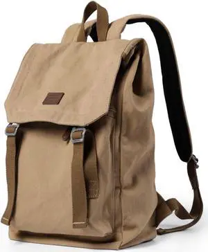 XINCADA Canvas 16 Inch Laptop Backpack for Men & Women,College Bookbag Computer Bag,Vintage Casual Daypack Backpacks,Carry on Flap Backpack Travel Rucksack