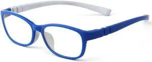 Mind Bridge Kids Blue Light Blocking Computer Video Gaming Glasses - Anti Eyestrain | Durable Cute Protection Eyewear for Children Boys & Girls Digital Screen Time & Technology Use | 558 Blue