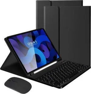 LAMA Keyboard Case with Mouse for iPad Air 11 inch 2025 7th/2024 6th & 10.9 -inch iPad Air 4th/5th Generation, Folio Keyboard Cover with Pencil Holder for 11 inch iPad Pro (4th/3rd/2nd/1st Gen),Black
