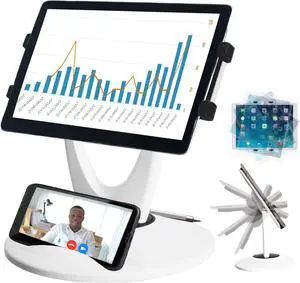 MAX SMART Large Tablet POS Stand, Rotating Commercial Tablet Stand, Swivel Base for Retail Kiosk Register Office Showcase Cashier and Business