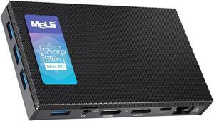 MeLE Quieter3Q Fanless Mini PC Celeron N5105 8GB 128GB, Micro Desktop Computer, Dual HDMI USB3.2 WiFi 5 BT5.1, Ethernet Unlock Bios on Office/Industrial/Astrophotography with VESA Mount