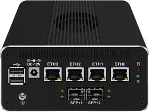 MOGINSOK Micro Firewall Appliance 10GbE Mini PC with SFP+, Intel Alder Lake N100 (4C/4T) 4xIntel I226-V 2.5GbE 2*Intel 82599ES 10GbE Firewall LTE Router Support AES-NI 8GB DDR5 128GB NVMe SSD