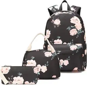 Pawsky School backpack for Teen Girls Women Lightweight School Bags College Bookbag Laptop Backpack Casual Daypack with Lunch Bag Pencil Case