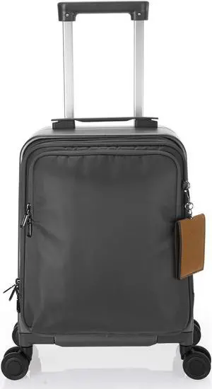 UNIKER Laptop Briefcase with Cup Holder,Small Rolling Suitcase for Work,Carry On Luggage 17x12x10,16 Inch Suitcases with 4 Spinner Wheels,Rolling Teacher Bag Grey