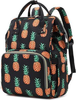 Xunteny Pineapple Women Laptop Backpack, College School Backpack Bookbag 15.6 Inch Computer Backpacks for Work Business Travel