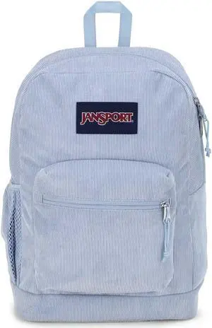JanSport Cross Town Plus Remix Backpack - Padded Back Panel, Laptop Sleeve, and Front Pocket Organizer - Blue Dusk Corduroy