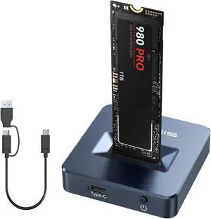 ACASIS NVME SSD Reader Adapter, Aluminium Alloy Housing Fast Heat Dissipation, NVME to USB Docking Station, M.2 SSD to USB Adapter 10Gbps, Support M.2 (M Key) NVMe SSD and (B+M Key) SATA-Based SSD