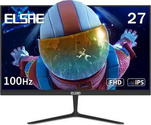 ELSAE 27 inch Full HD 100Hz Gaming Monitor, Zero-Frame IPS Office Computer 1920 x 1080p Monitor with Type-C & HDMI 2.0, FreeSync, Low Blue Light, 129% sRGB, HDR, 300 Nit Brightness, VESA(75x75mm)