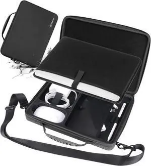 Smatree 13-14inch Hard Shoulder Bag for MacBook Air M4 2025/2024/2022 A3313/A2681,iPad Air M3 2025,MacBook Pro 2024 M4/2023/2021 A2918/A2992,iPad Pro M4 2024,ASUS Chromebook Flip Carrying Case (Black)