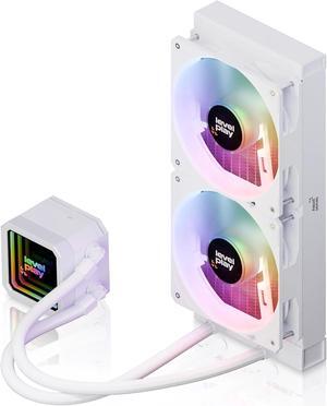Levelplay CL240 ARGB White Edition Desktop AIO Liquid Water Cooler for CPU Addressable-RGB Performance Fans 250w+ TDP for Intel LGA1851, LGA1700, AMD AM5, AMD AM4