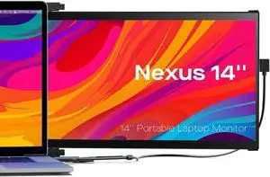 Generic Nexus Laptop Screen Extender,14'' Protable Monitor Plug & Play, Dual Screen Monitor for 14""-17"" Laptops,Compatible with Windows/Mac/Android/Switch, Black