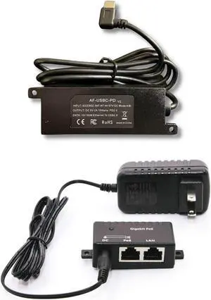 PoE Texas IEEE 802.3af PoE to USB-C Power and 10/100 Data with Power Delivery and Poe Texas PoE Injector - Single Port Power Over Ethernet Passive PoE Adapter