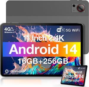 DOOGEE T30S 11 Inch Tablet (2024 New), 2.4K Android 14 Tablet with 16GB RAM 256GB ROM, Octa-Core Android Tablet with 8580mAh Large Battery, 13MP+8MP, BT5.0, 5G WiFi, 4G Cellular Tablets, Gray