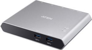 ATEN US3310 2-Port 4K HDMI USB-C Gen 1 KVM Dock Switch with Power Pass-Through 85W PD 3.0 with Compatible with Apple M1 M2 chip macOS for Notebook Smartphone for Windows Mac