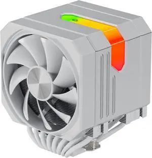 CPU Air Cooler with 8X6mm Heat Pipes,Dual 120mm Fan ARGB CPU Cooler 1600rmp,CPU Air Cooler AMD AM5/AM4/AM3 Series,CPU Air Cooler 6.22'' Height compatible with Intel LGA 1851/1700/1150/1155/2011(White)